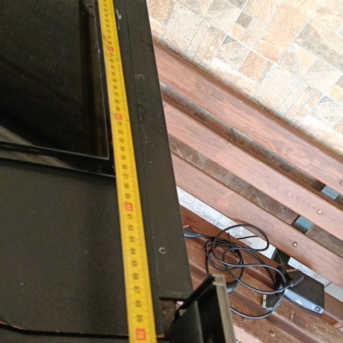TV stand used, heavy with glass shelves