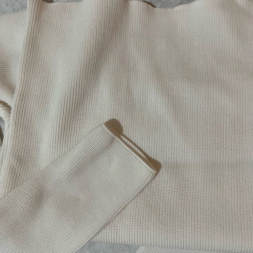 White ribbed long-sleeve blouse like new, size S/M