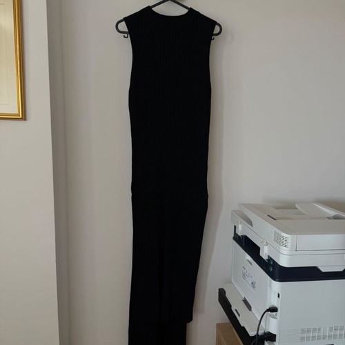 Ribbed long sleeveless dress black, like new, size S/M