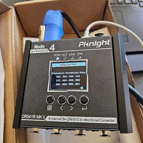 Pknight CR041R MK II Art-Net/sACN προς DMX512 μετατροπέας νέος, 4-θυρών διπλής κατεύθυνσης Node