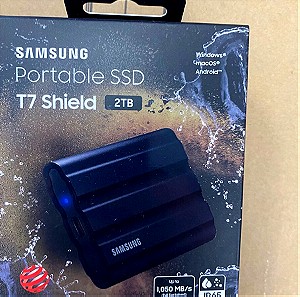 Samsung T7 Shield USB-C Εξωτερικός SSD 2TB 2.5" Μαύρο σφραγισμένο