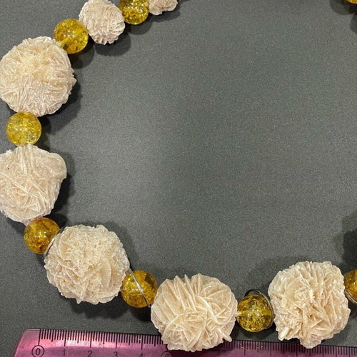 Necklace with Desert Rose and Baltic Amber new