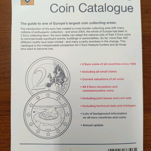 2 Euro Coin Catalogue 2025 like new, 560 color pages