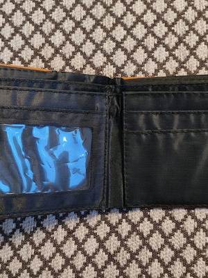 Canvas wallet used brown