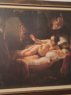 Painting print Danae by Rembrandt used