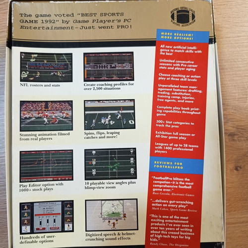 Front Page Sport Football Pro PC game used, big box edition