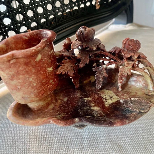 Chinese brush pot carved by hand, like new
