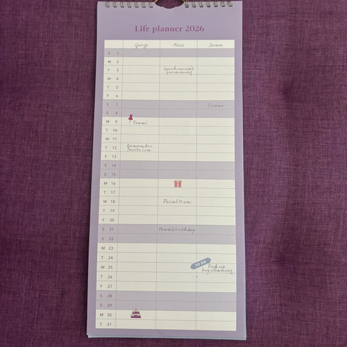 Life Planner 2026 wall calendar organizer with stickers used