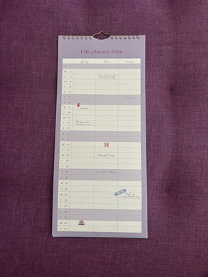Life Planner 2026 wall calendar organizer with stickers used