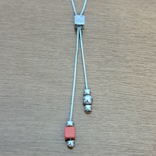 Silver Necklace 925 with Coral Stone like new