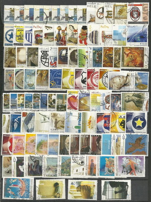 Ελλάς 2006-2010 λοτ 100 διαφορετικά σφραγισμένα μεταχειρισμένα γραμματόσημα