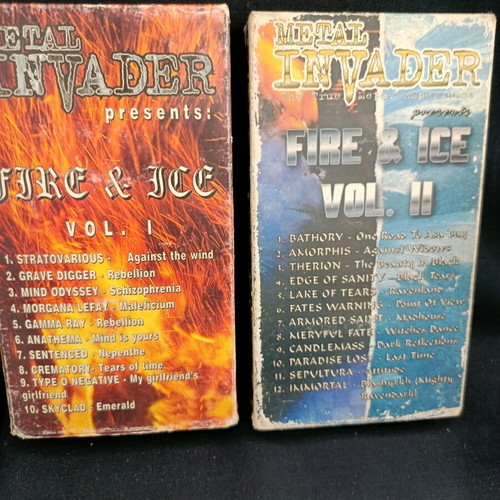 VHS Metal Invader Fire and Ice vol. 1 και vol. 2 μεταχειρισμένα, σετ 2 τεμαχίων
