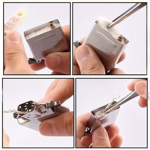 Lighter Repair Kit with Wick, Cotton, and Felt
