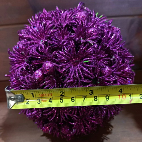 Vintage 90s Christmas decorations set with wreath and fuchsia ball new