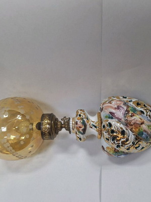 Capo di Monte lamp like new, height 77cm