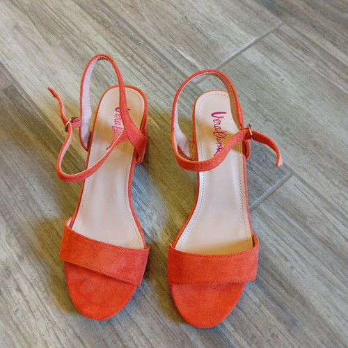 Vera Blum suede sandals with block heel, orange