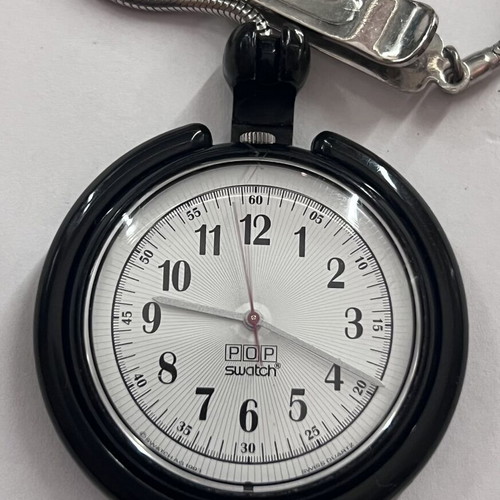 Swatch Pop Memento pocket watch 1993, black and white