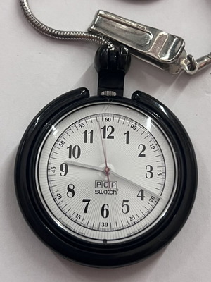 Swatch Pop Memento pocket watch 1993, black and white