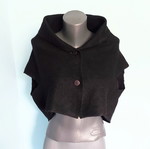 Silkwear wool vest top, short raglan sleeves, button closure