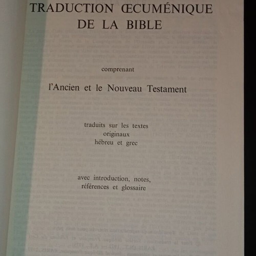 Bible used French hardcover edition 1977