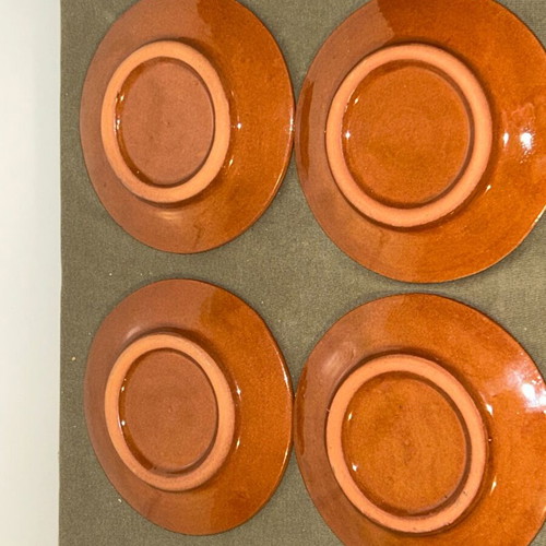 Vintage Bulgarian Ceramic Tea Set Troyan Pottery, 10 pieces, like new
