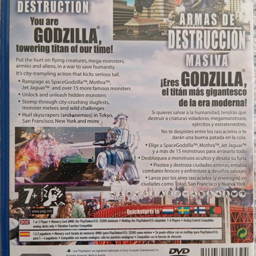 Godzilla: Save the earth game for PlayStation 2 like new with manual