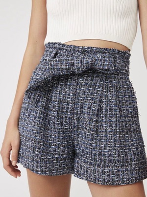 Suncoo tweed shorts new, size S, white and blue