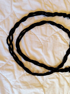 Braided belt new, adjustable, black, 157 centimeters