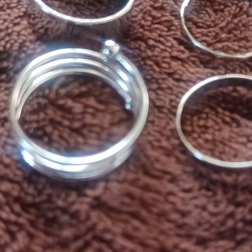 Set of 4 rings, silver-tone, Abel & Lula