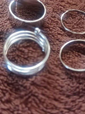 Set of 4 rings, silver-tone, Abel & Lula