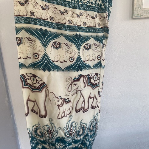 Salvari hippie shop rayon, like new, one size, white and green