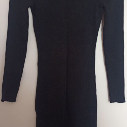Black midi rib dress extra small, like new, viscose