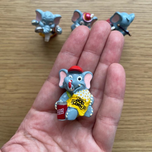 Kinder Ferrero surprise vintage elephant circus figures used, pack of 14