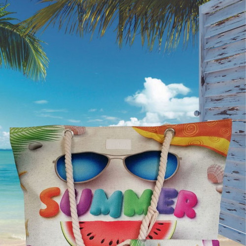 Bag to Bag beach bag new, shoulder type with matching wallet