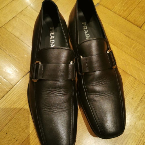 Prada men's shoes like new, size 44.5, black loafers