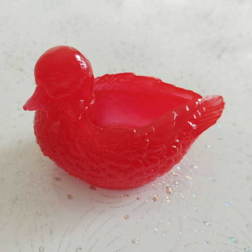 Red duck candle holder made of liquid glass new