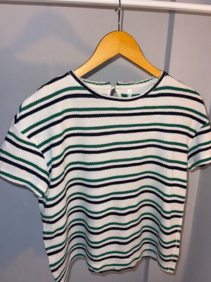 Ottoman striped blouse size M like new, white and multicolor