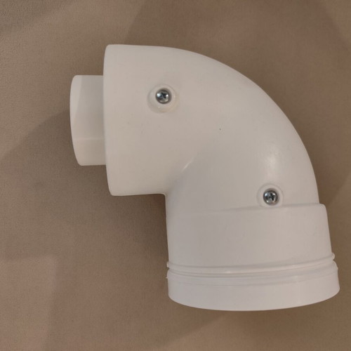 Concentric horizontal flue pipe for natural gas boiler, 800mm length, 60mm diameter with 90° elbow
