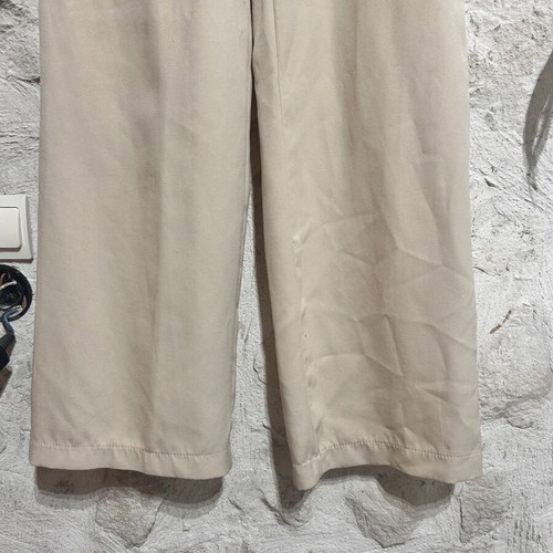 ASOS Beige High-Waisted Wide Leg Trousers Size M used