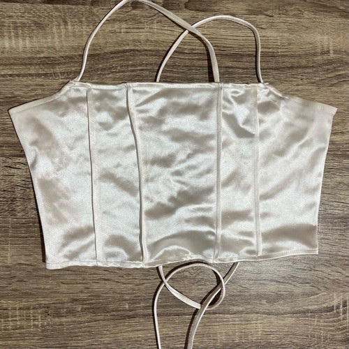 H&M women's top like new, satin cream with straps