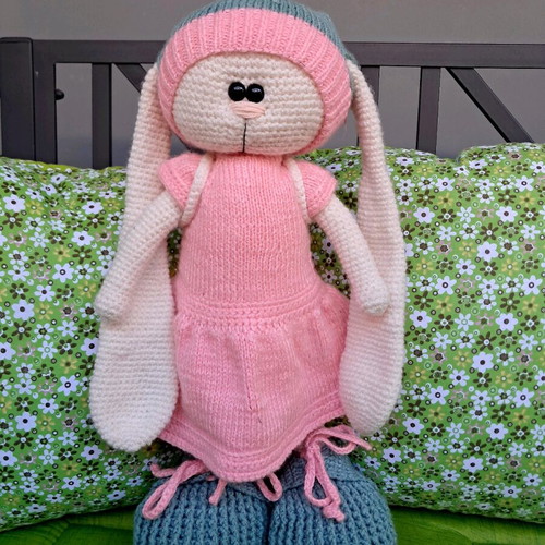 Handmade amigurumi bunny made to order with clothes