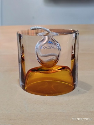 Krosno Handmade Blown Glass Candlestick Bicolor 10cm like new