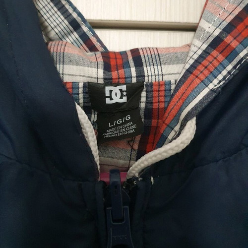 DC windbreaker used, double faced, size L, blue multicolor