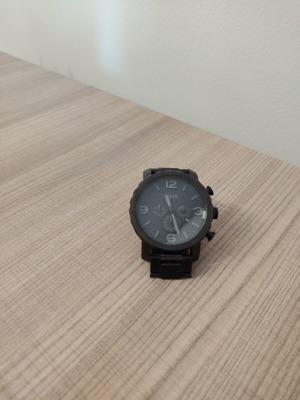 Fossil Nate JR1401 chronograph watch used, 50mm, all black