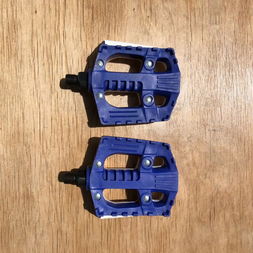 BMX bike pedals blue-white with reflector new VP900