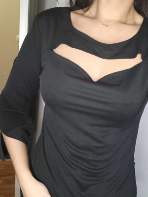Black top with cutouts used, size M