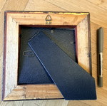 Vintage square wooden photo frame used, gold leaf laurel design