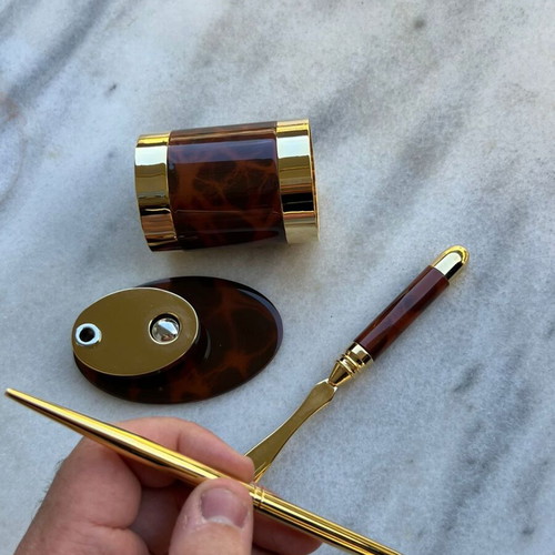 Vintage Executive Desk Set with Pen Holder and Letter Opener