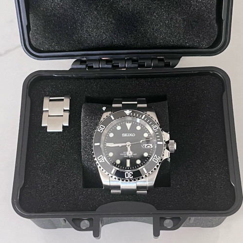 Seiko mod automatic wristwatch, 40mm, ceramic bezel, sapphire crystal