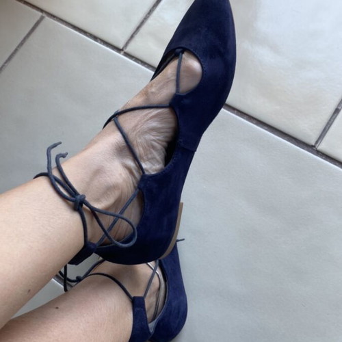 Shoe Bizz ballerinas new, genuine Italian leather suede, size 39, blue